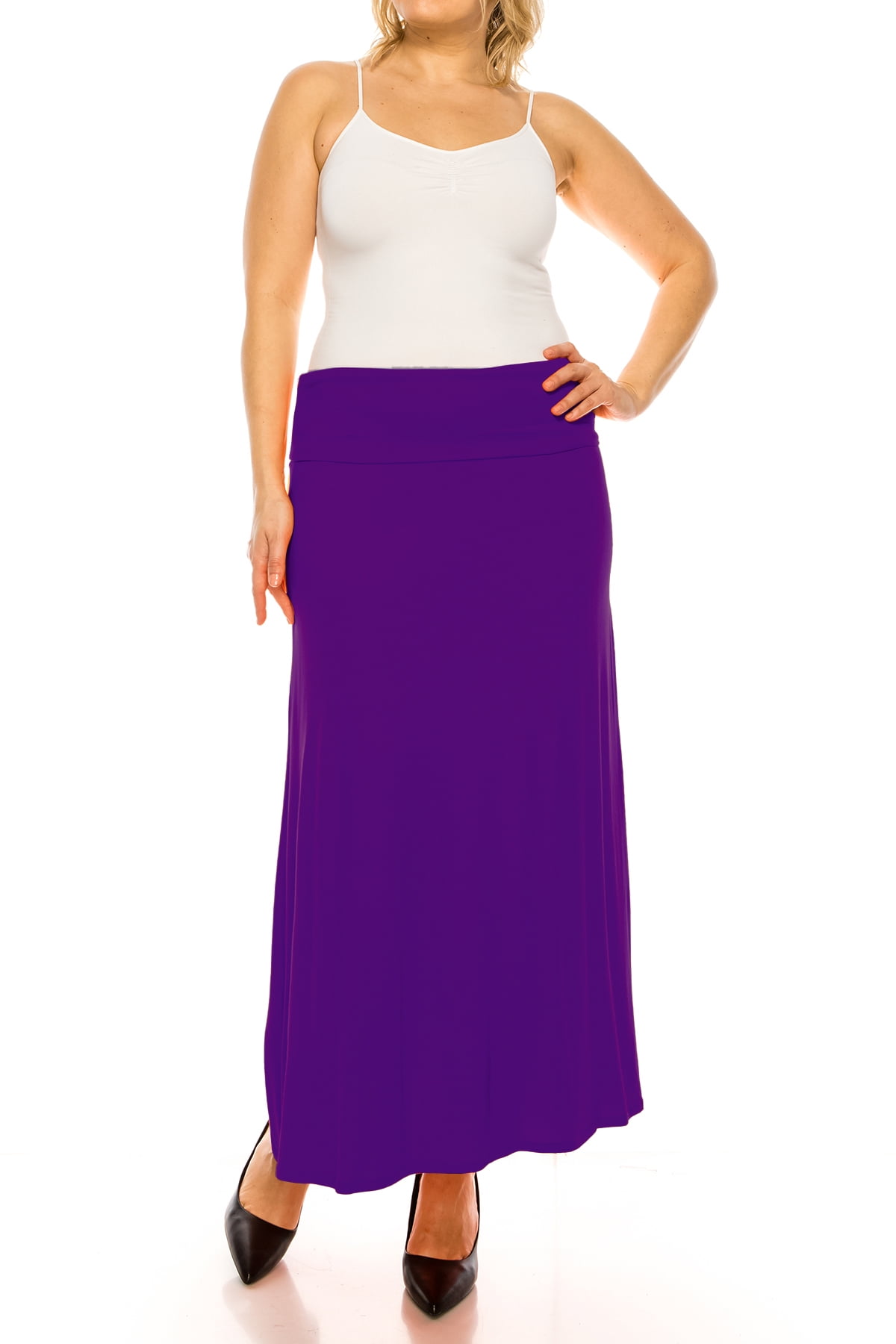 Plus size top purple maxi skirt