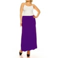 thumbnail image 4 of Moa Collection Women's Plus Size Casual Solid High Waisted A -line Maxi Skirt with an elastic Waistband, 4 of 6