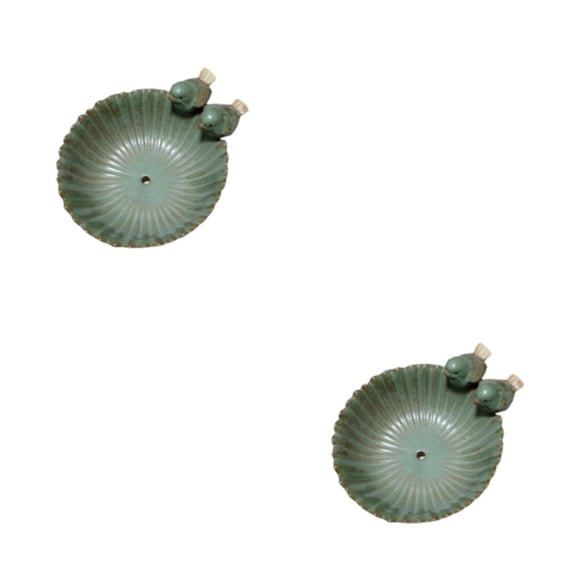 Bearachild Comedero de pájaros de cerámica altamente funcional con superficie lisa Comedero de nacimiento fácil de limpiar Jardinera linda con Con Agujero 16*16*10 2Conjunto