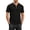 Black, variant on Men's Vertical Ribbed Knit Quarter Zip Polo Shirts, Short Sleeve Collared Casual Knitwear Khaki