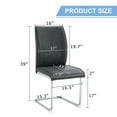 thumbnail image 6 of Noble House Luxury Arch Dining Chairs, PU Leather Upholstered Side Chairs, Silver Arched Legs, Dark Gray, Set of 2, 6 of 11