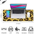 thumbnail image 5 of Long Mouse Pads for Desk,Yellow and Black Of Leopard Print Desk Mats on Top Of Desks, Desk Mouse Pad Extra Large with 3mm Non-Slip Base and Stitched Edge for Gaming,Office,Work,Home 31.5"x11.8", 5 of 6