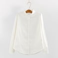 thumbnail image 2 of Summer Tops for Women Fashion Long Sleeve Solid Button Korean Shirt Casual Loose Blouse Tunic plus Size Tops for Ladies Top Long Sleeve Stretch Ladies Dressy Swing Short Shirts with White 3XL, 2 of 5