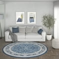 thumbnail image 4 of Alise Rugs Carrington Traditional Oriental Indoor Area Rug Navy 7'10'' Round Border,Oriental 8' Round Living Room,Bedroom,Dining Room Round, 4 of 5