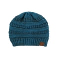 thumbnail image 1 of Gravity Threads Two Tone Chunky Soft Marled Knit Soft Beanie, Blue Teal, 1 of 1