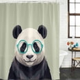 thumbnail image 2 of Sunglasses Panda Shower Curtain, 72" x 72", Retro Funny Panda Sage Green Background Waterproof Bathroom Curtain Washable Shower Curtain Set with 12 Hooks, 2 of 9