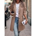 thumbnail image 5 of Women'S Outerwear Fashion Autumn Casual Button Windbreaker Winter Clothing with Pockets Khaki XXL, 5 of 6