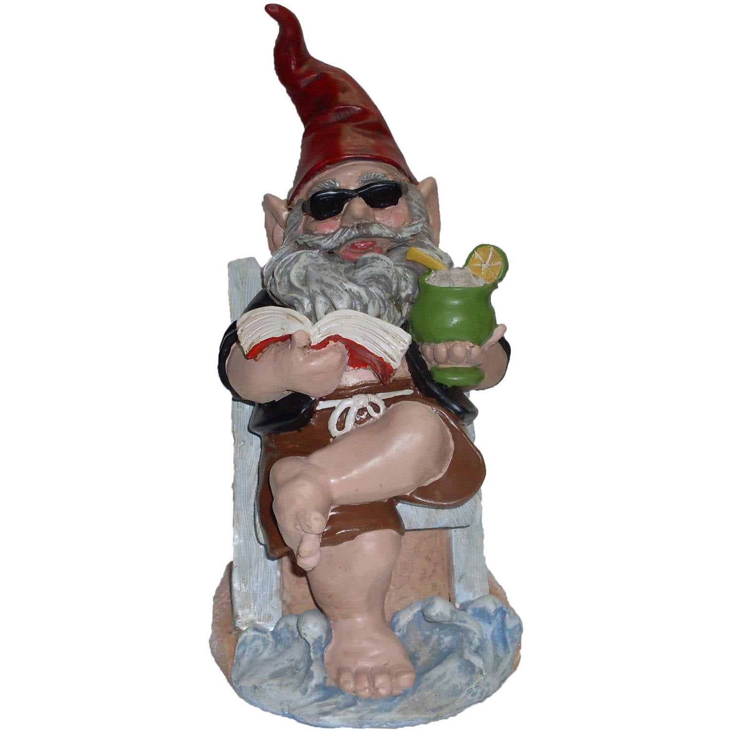 Homestyles "Beach Bubba the Gnome" Garden Gnome Dude Relaxing in the Sun with a... by GSIHomeStyles