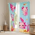 thumbnail image 3 of Manfei Kawaii Axolotl Curtains Pack of 2 (42x84 Each) for Teens Kids,Cartoon Animal Curtains Blackout,Cute Marine Salamander Bedroom Curtains,Lightweight Room Decor, 3 of 6