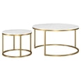 thumbnail image 3 of Evelyn&Zoe 35" Gold/Faux Marble Metal/Faux Marble Coffee Table, 3 of 5