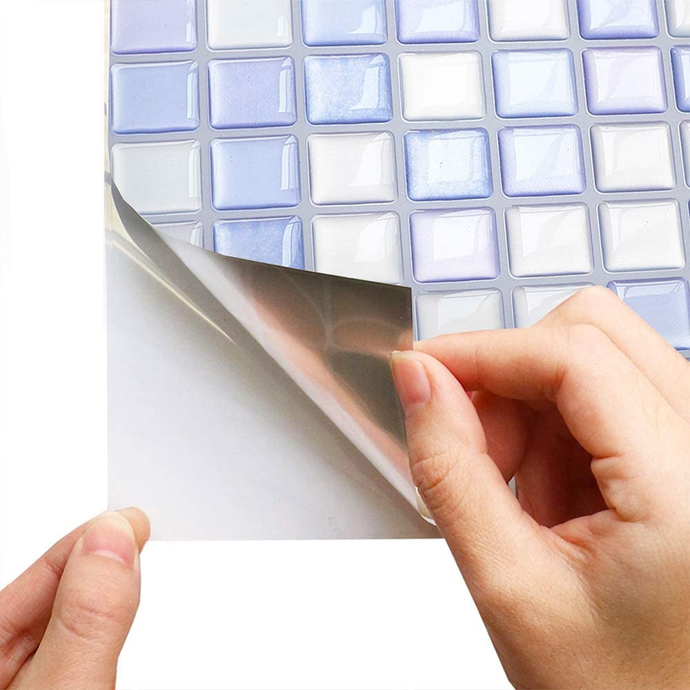3D Mosaic Sticker Peel and Stick Tile Backsplash Wall Paper for Home Kitchen, Pack of 20