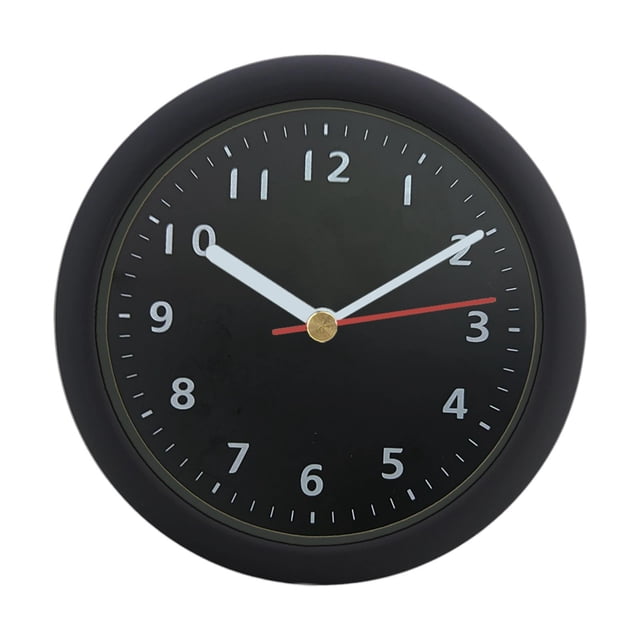 Reloj de pared de 6 pulgadas, redondo, moderno, sencillo, impermeable, decoración del hogar, creativo, decorativo para la escuela, sala de estar, Negro