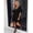 Black-L, variant on Black V-Neck Lace Insert Boho Short Dress With Flutter Sleeves And Button