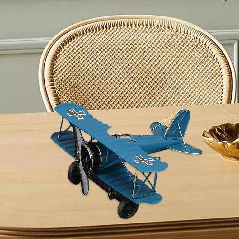 Kokiya Vintage Airplane Model Biplane, Photographic Props Ornament