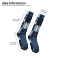thumbnail image 2 of Gaeub Chaussettes Patchwork Indigo Design Imprimé Chaussettes Hautes Extensibles pour Hommes Femmes Adolescents, Chaussettes de Softball Soccer pour Randonnée, Sport, 2 of 6