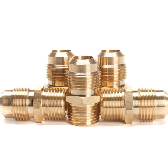 LTWFITTING Brass Flare 5/8" OD x 1/2" Male NPT Connector Tube Fitting (pack of 5)