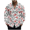 thumbnail image 3 of BiZtdJrK Sales Today Mens Valentines Day Dress Shirts 2025 Fashion Love Heart Print Long Sleeve Shirt Casual Button Down Lapel Blouse Tops Vacation Hawaiian Shirts Red M, 3 of 6