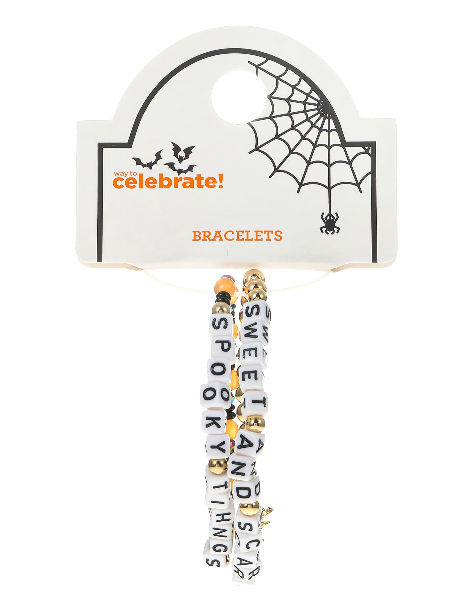 Way to Celebrate "Sweet and Scary" Halloween Beaded Stretch Bracelet Set, 2 Pieces