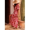 thumbnail image 3 of Women's Red Paisley Print Puff Sleeve High Waist Maxi Dress with Side Slit - [ZhiHiMeRi] | (US 12-14)L, 3 of 12