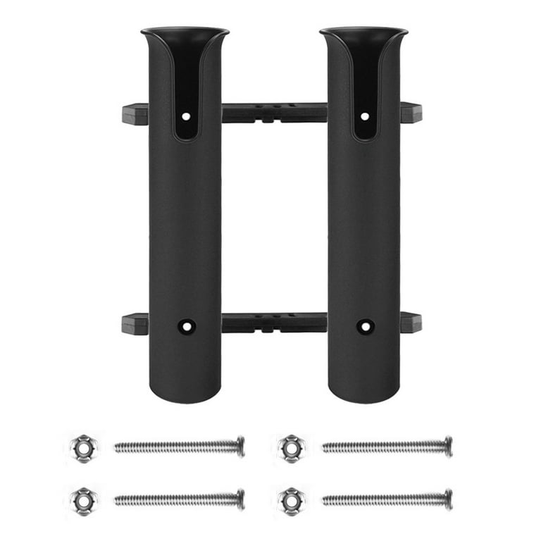 2 Tube Fishing Rod Holder Pole Rack Truck Stand Tools Accessories Black