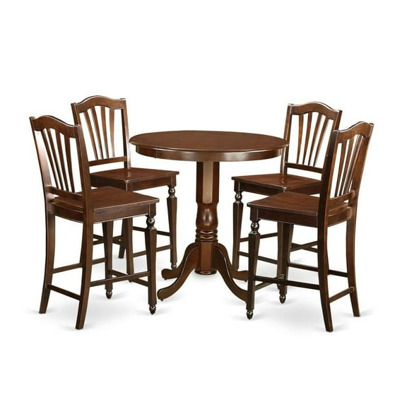FurniFact Counter Height Dining Room Table Set for 4 with Round Table and Stools
