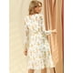 thumbnail image 5 of Vestido cruzado de gasa fluido informal de manga larga con cuello en V floral boho para mujer blanco M, 5 of 5