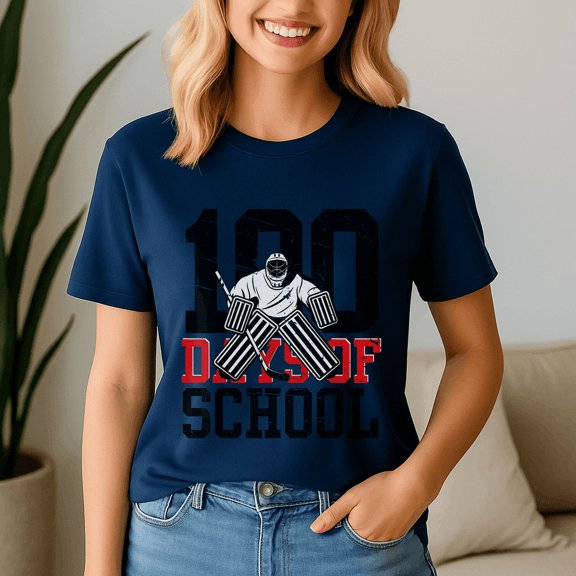 100 Days Of School Ice Hockey Sport Student Teacher, 100 Days of School Shirt,100 Day TShirt,Back to School Tee,Teacher Gift