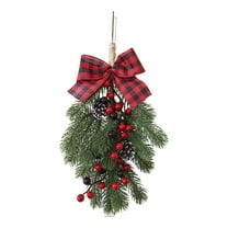 Hometravel Christmas Wreath with Snow Effect, PE Material Door Hanging Wreath, Winter Themed Holiday Decor for Front Door, Wall, Seasonal Home Furnishing