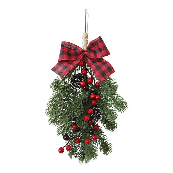 Hometravel Christmas Wreath with Snow Effect, PE Material Door Hanging Wreath, Winter Themed Holiday Decor for Front Door, Wall, Seasonal Home Furnishing