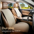 thumbnail image 3 of IVICY Faux Linen Front Car Seat Cover – Durable, Non-Slip Seat Protector for Cars – 1 Unit, Beige, 3 of 8
