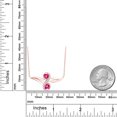 thumbnail image 2 of Gem Stone King 1.33 Ct Pink Created Sapphire White Created Sapphire 18K Rose Gold Plated Silver Necklace, 2 of 4