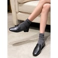 thumbnail image 5 of Fangasis Ladies Leather Shoes Fashion Flats Slip On Loafers Work Anti-Slip Pumps Black 5, 5 of 9