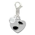 thumbnail image 2 of Delight Jewelry Silvertone Music Note in Heart - Silvertone Clip on Charm with Clear Crystal Drop, 2 of 4