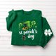 thumbnail image 3 of Camiseta de Manga Larga sin Capucha de Manga Larga de Moda Suelta de Manga Larga Impresa Por el Día de San Patricio para las Mujeres con Poliéster Suave, Top Transpirable, 3 of 5