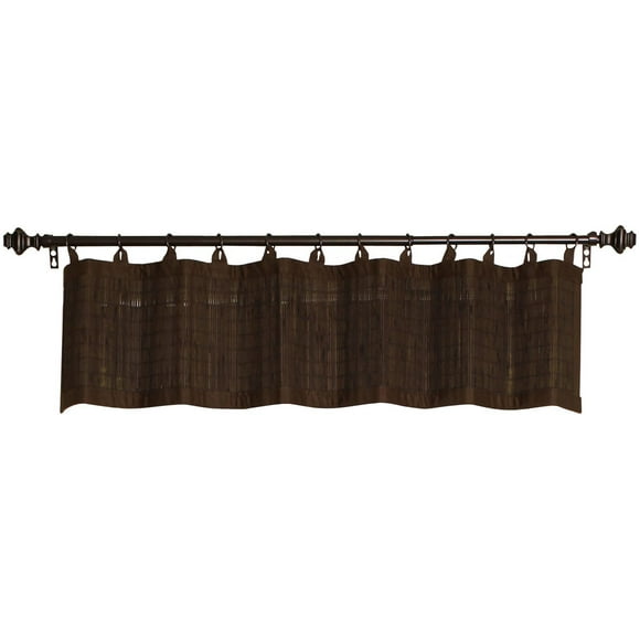 Versailles' Bamboo Wood Ring Top Curtain Valance 48in x 12in