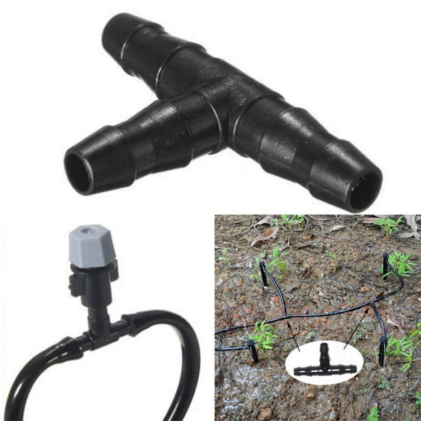 JQSM 100X Tee Connectors For Irrigation Hose Water Pipe Joints Watering