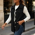 thumbnail image 5 of Womens Vest Dressy Casual Womens Fashion Solid Color Sleeveless Blouses Turndown Collar Tank Coat Womens Winter Clothes, 5 of 10