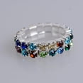thumbnail image 4 of Anillo de cristal elástico Nupcial Sunnimix 2 Filas multicolor, 4 of 8