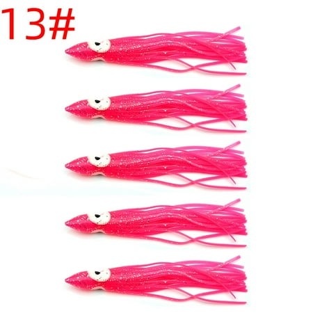 Kairuite 120mm Luminous Octopus Lure Squid Rubber Fishing Trout Swing Lure 5pcs 13