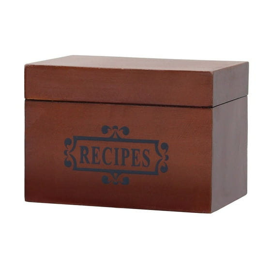 Quickway imports Wooden Recipe Box