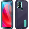 thumbnail image 3 of Feishell Case for Moto G Power (2025),Heavy Duty 3 Layer Military Protection with Hidden Kickstand Shock Resistant Armor Hybrid Bumper Rugged Rubber Phone Cover,Darkblue+Mint, 3 of 9