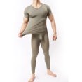 thumbnail image 3 of Tauxra Men's Sexy Underwear Shirts Short Sleeve T-Shirt Mesh Sheer Top Undershirt and Pants Sleepwear Sets Army Green S, 3 of 3