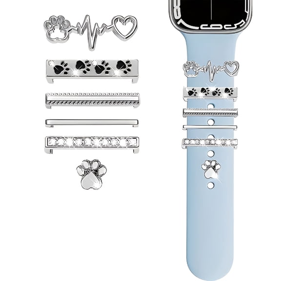 DESIGNICE Watch Band Charms with Decorative Bling Rings Loops