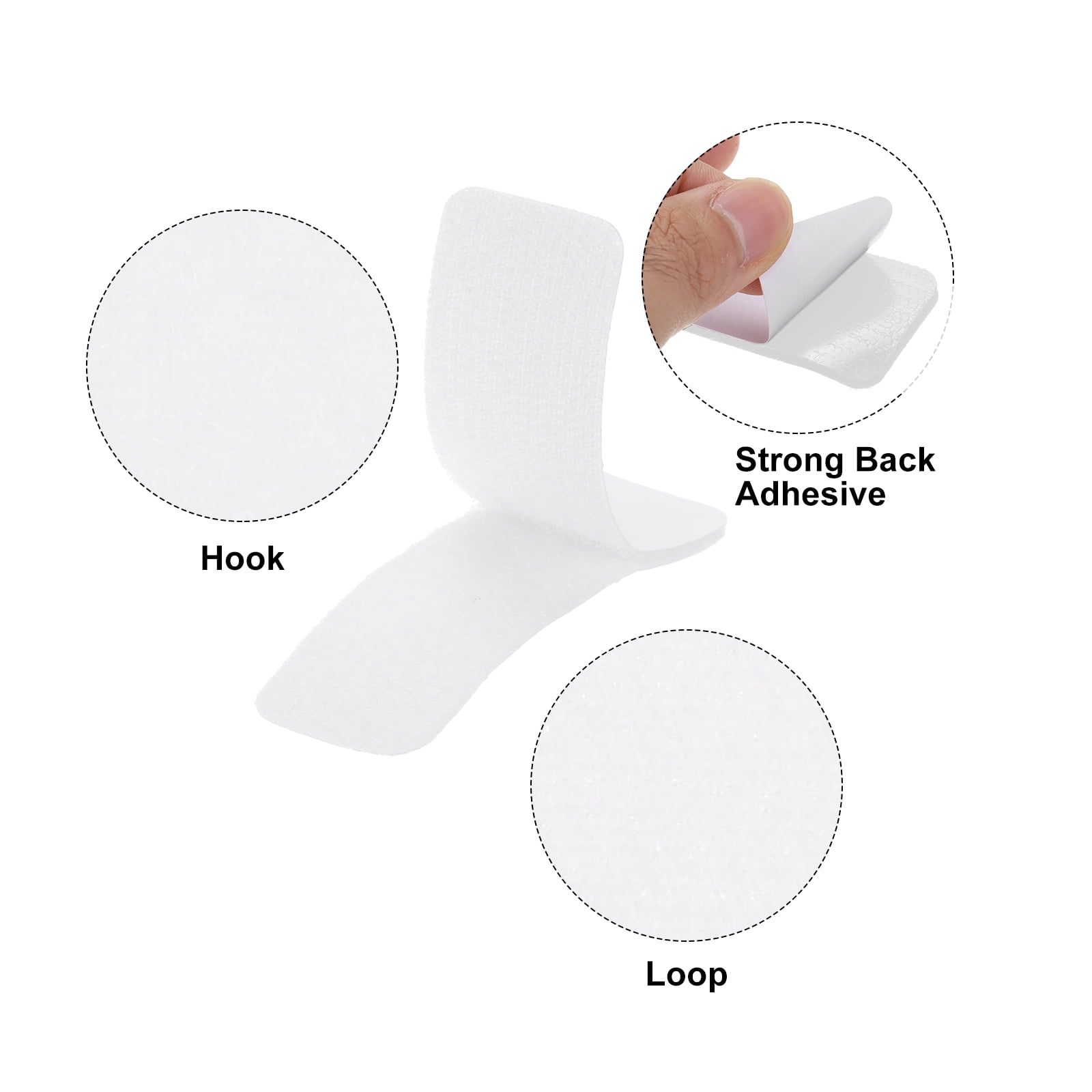 Hook And Loop Fastener Tape Roll Kit - 2in X 10ft & 1in X 7ft Strips + Sticky Back Dots For Crafts & Organizing - View #7