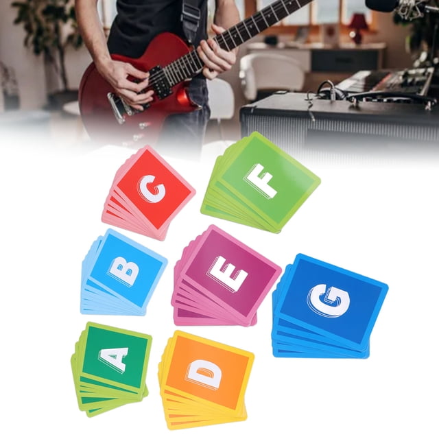 Tarjetas De Acordes De Guitarra, 49 Hojas Tarjeta De Acordes De Guitarra Eléctrica De Larga Duración, Simple Y Transparente Para Aprender