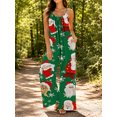thumbnail image 5 of Women'S Casual Cartoon Santa Claus Omper Spaghetti Strap Wide Leg Jumpsuit Summer Outfits With Pockets, 5 of 7