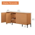thumbnail image 5 of WAMPAT 61" Accent Cabinet with 4 Doors and Adjustable Shelves, Modern Credenza Storage Cabinet with Minimalist Reeded Design for Living Room, Kitchen, Dining Room, Hallway, 5 of 8
