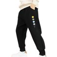 thumbnail image 2 of Hicidod Kids Track Pants Casual Elastic Waist Cotton Sweatpants Fashion Solid Color Printed Slim Fit Joggers for Toddler Boys Girls, 2 of 3