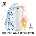thumbnail image 6 of HONGBAKE 40oz Stainless Steel Tumbler with Handle & Straw Lid, Vacuum Insulated Tumbler, White, 6 of 7