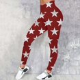 thumbnail image 4 of Gibobby Leggings yoga mujer Mujeres Casual Cuatro de julio Día de la Independencia Impreso Deportes Leggings Pantalones largos(Blanco,CH), 4 of 5